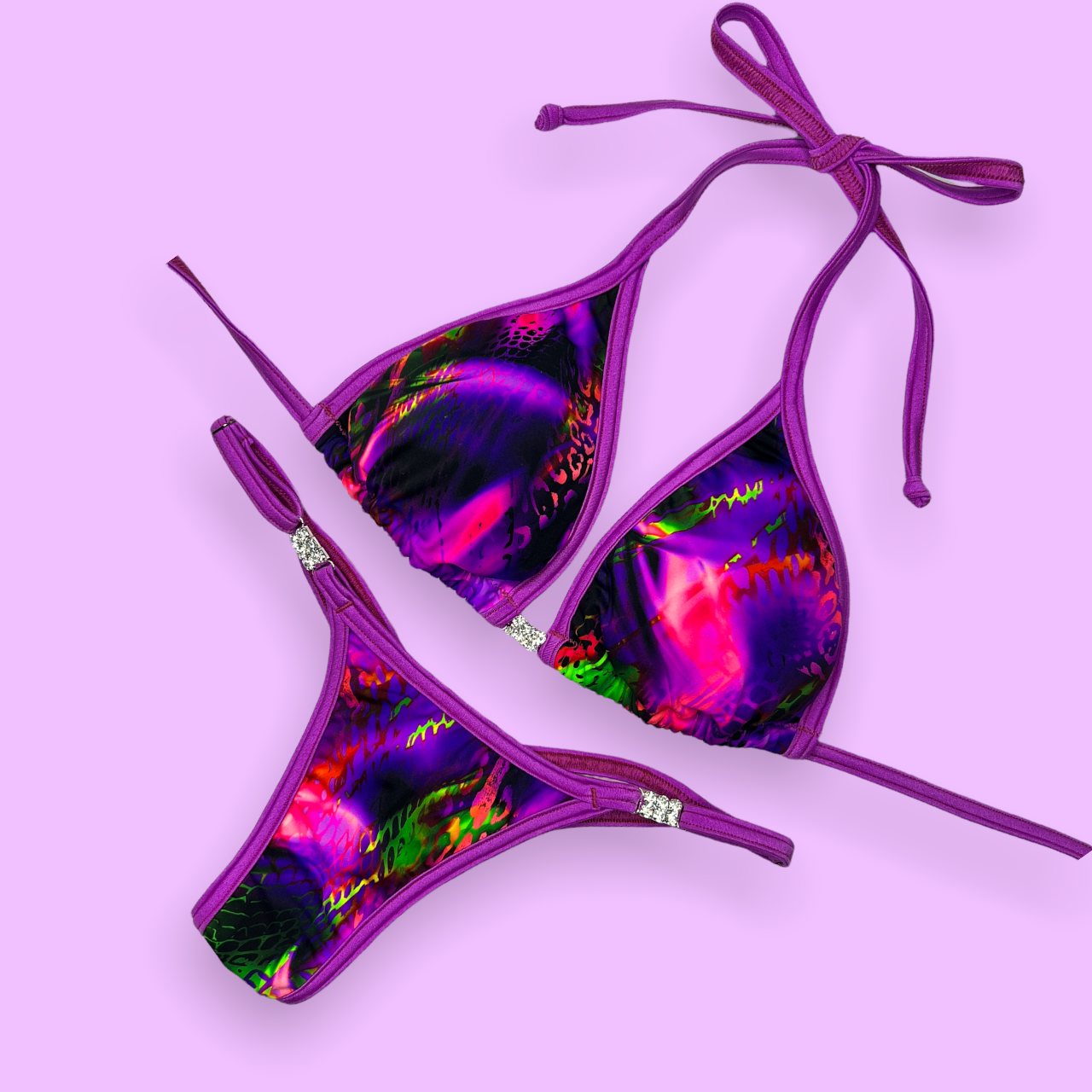Neon animal cluster posing suit