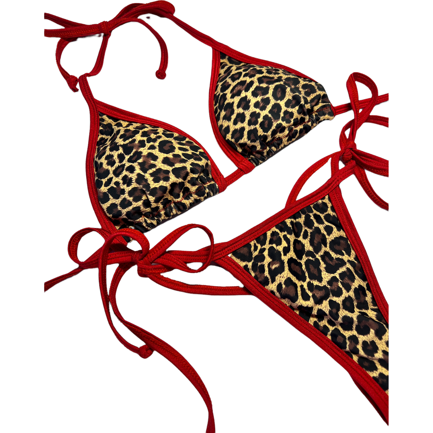 Sexy Red Cheetah posing bikini no bling