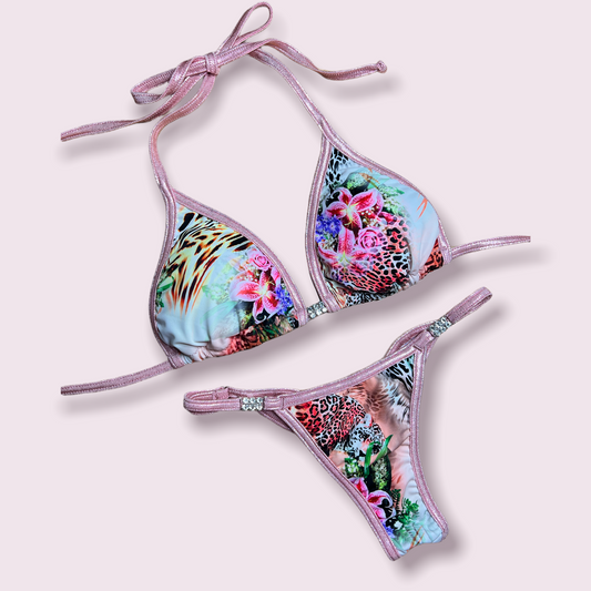 Floral Animal print posing suit