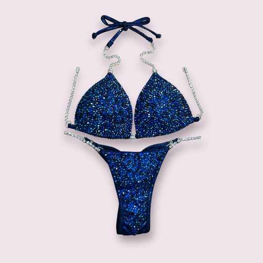 NAVY - Black blue - Scatter design - 4 shades - MOLDED BRA CUPS
