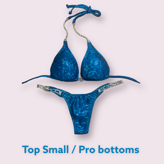 DIGITAL CRACKED ICE turquoise Simple suit SMALL/ PRO