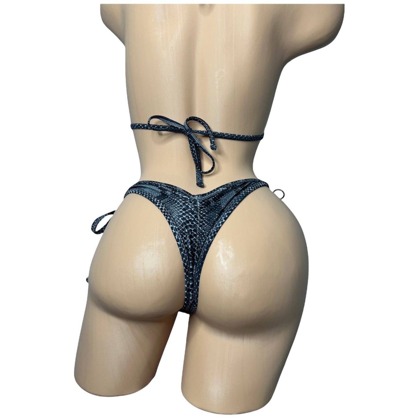 Charcoal snakeskin posing suit
