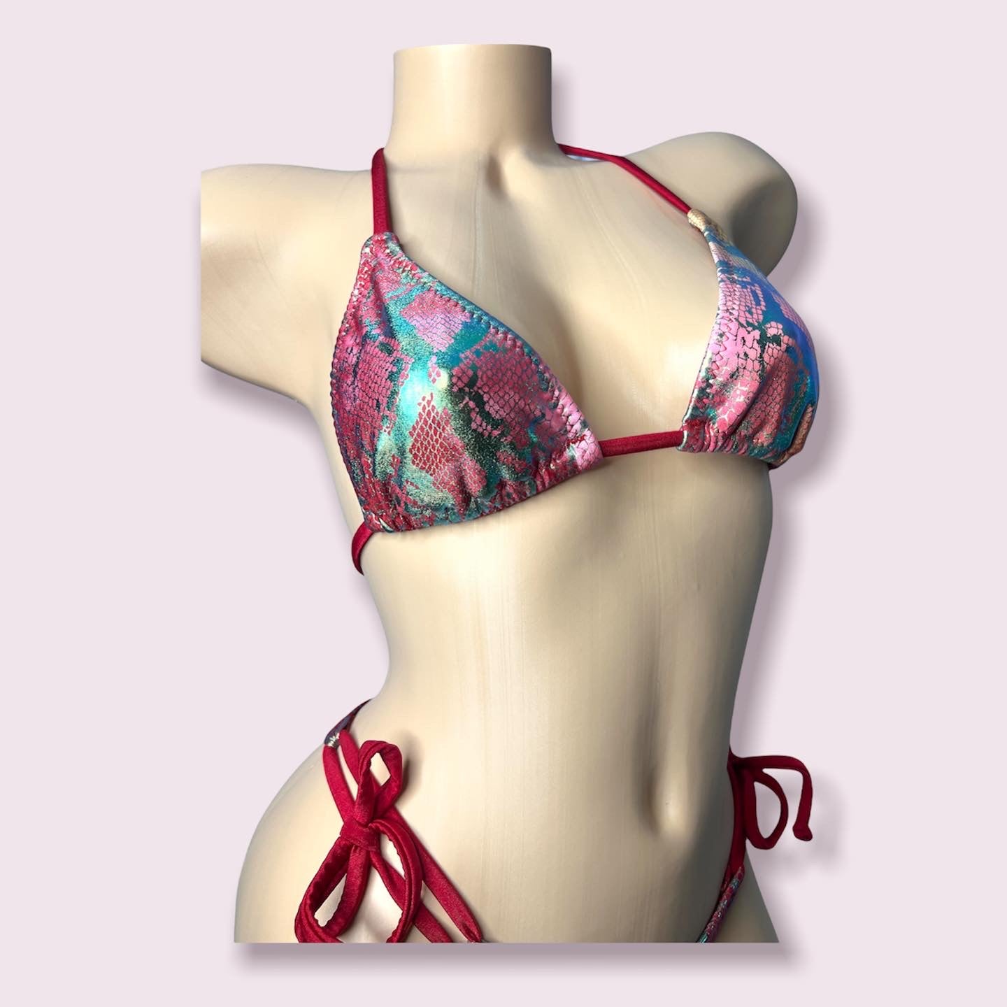 Holo Tie Dye Rattle Snakeskin Posing bikini