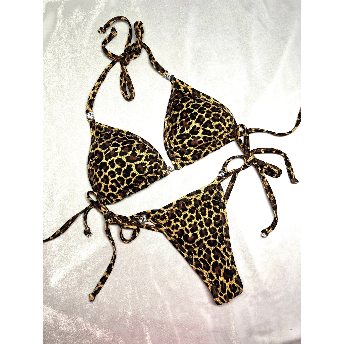 Cheetah posing bikini with bling