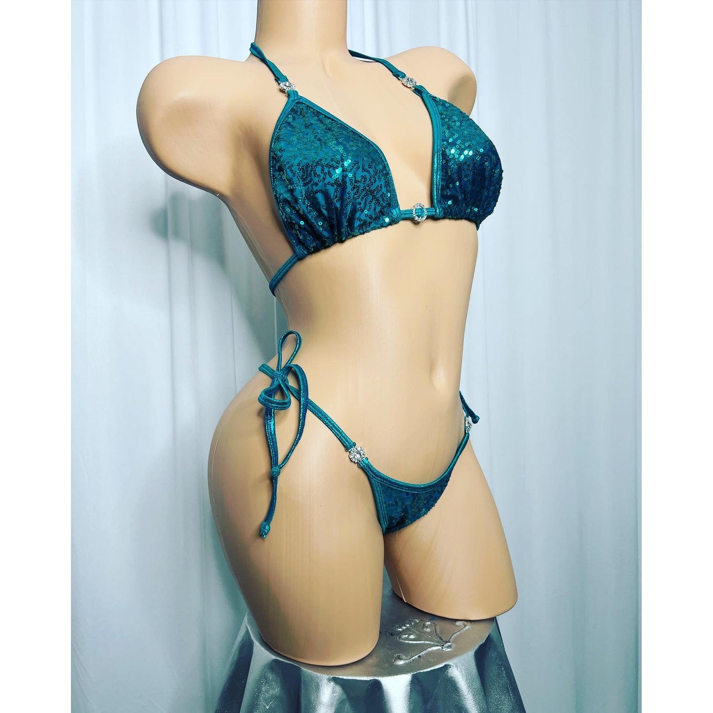 Sequin spandex posing suit