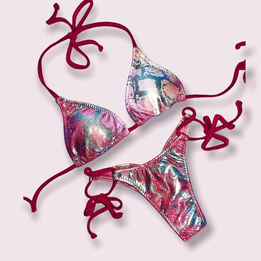 Holo Tie Dye Rattle Snakeskin Posing bikini