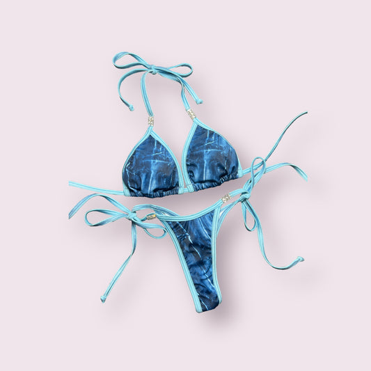 Denim posing bikini