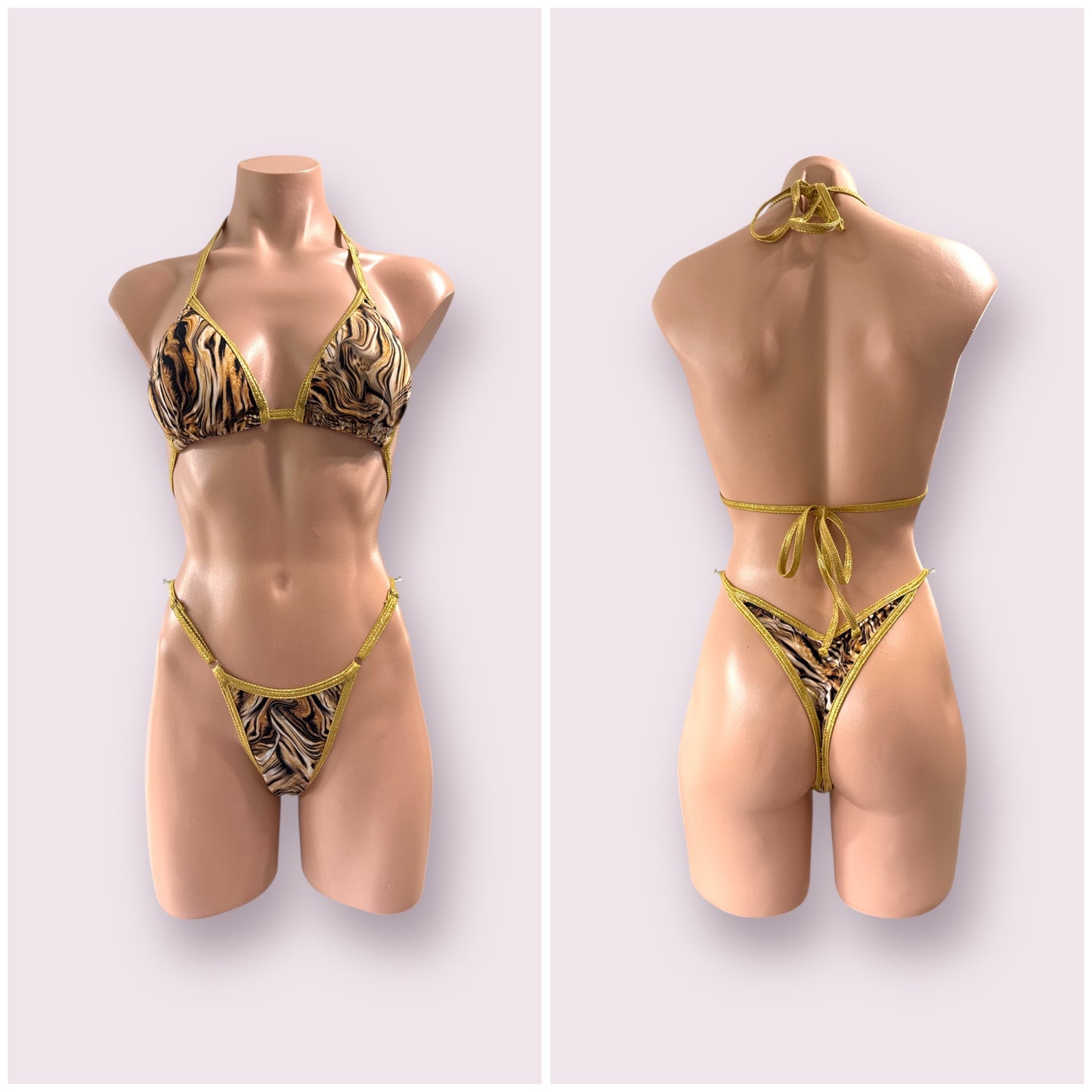 QS - animal print marble posing suit