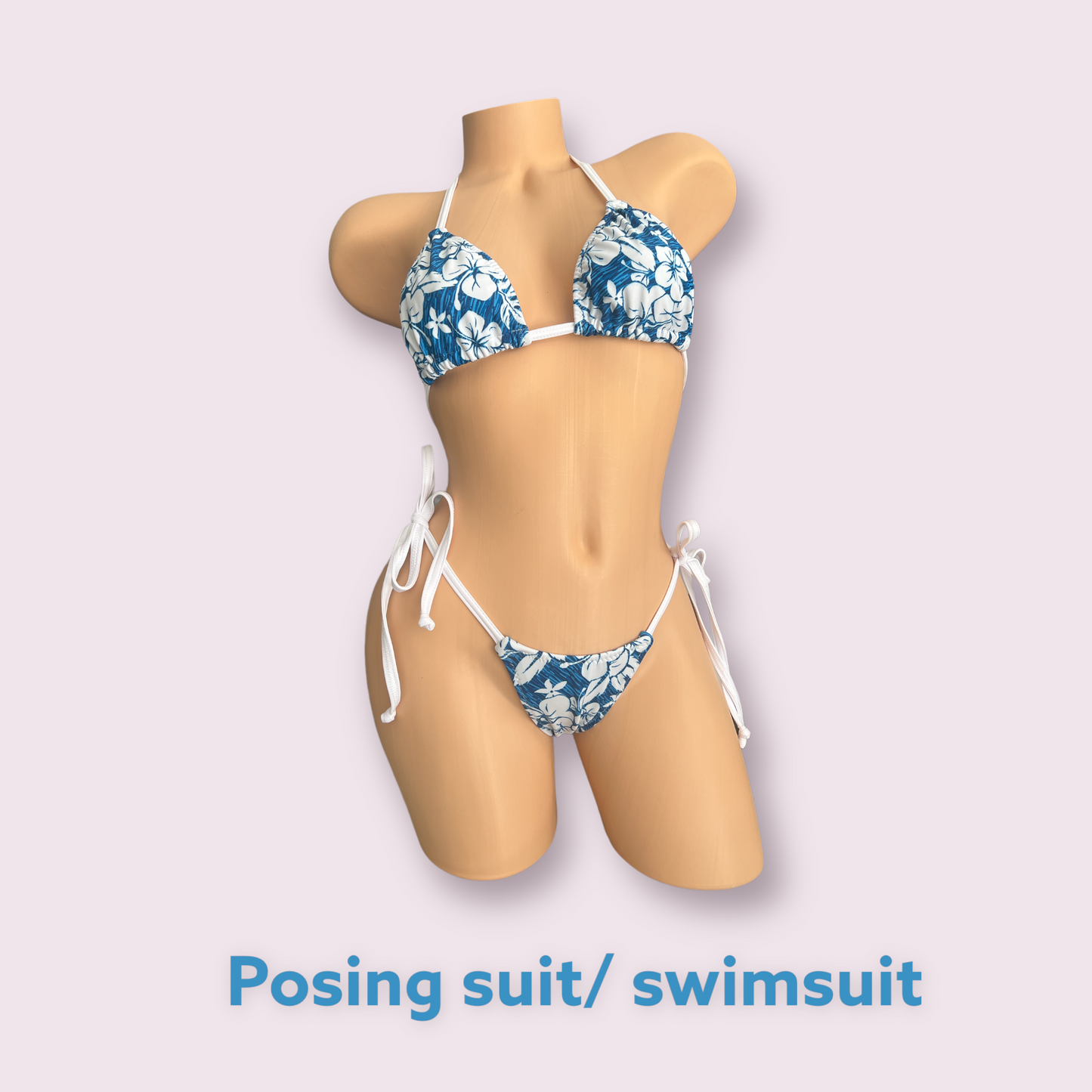Blue Flowers on White Posing/Swim suit