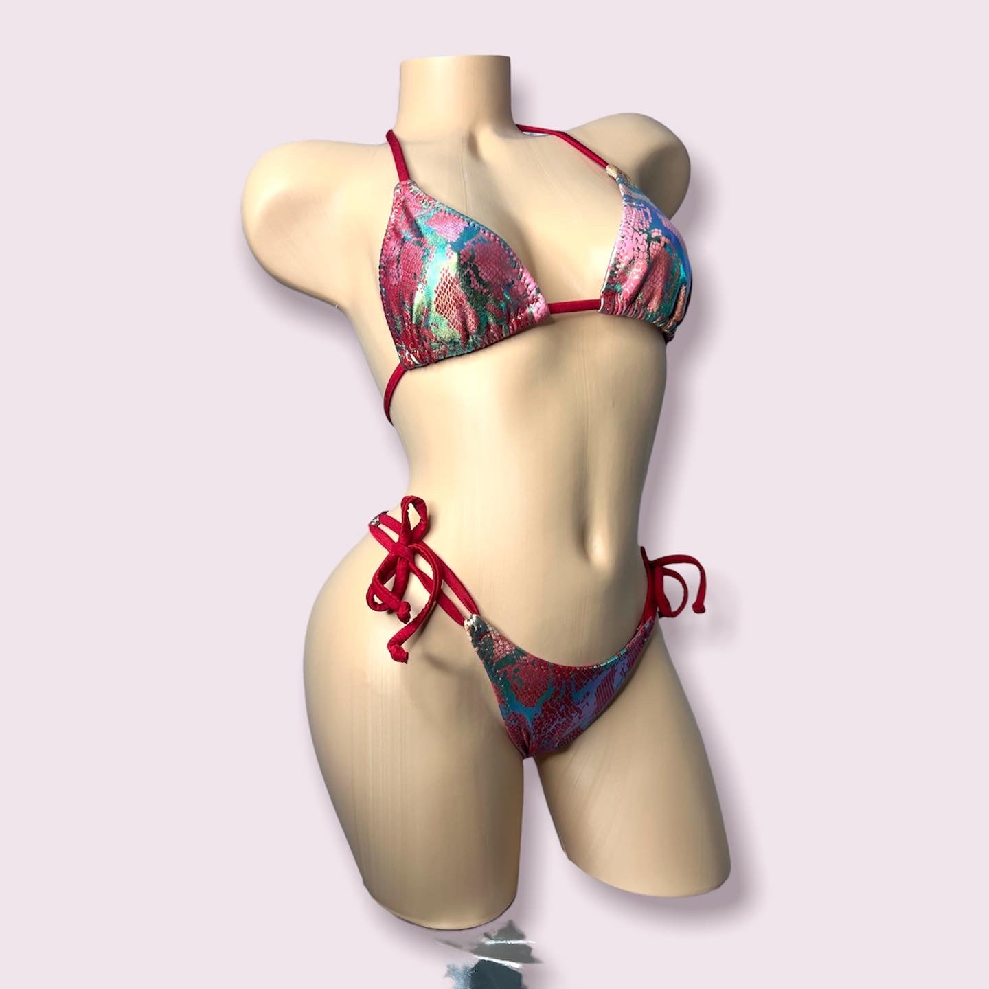 Holo Tie Dye Rattle Snakeskin Posing bikini